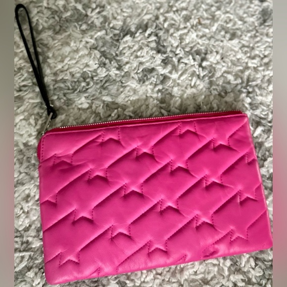 ‼️RARE‼️🎸Zadig & Voltaire🎸🔥NWOT🔥Uma Wing Quilted Leather Wristlet/Clutch in Pink - Picture 13 of 15